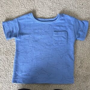Blue Shark Print Kids T-Shirt